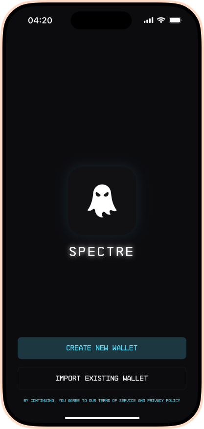 Spectre Welcome Screen